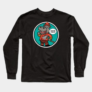 Hippopotamus Firefighter Long Sleeve T-Shirt